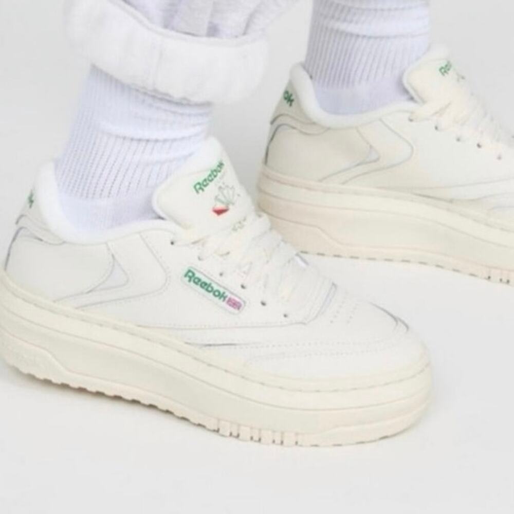 Reebok Club C 85 Extra sneakers in white and silver size 8